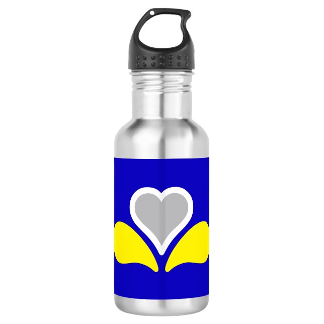 Flag of Brussels, Belgium Stainless Steel Water Bo Bottle (Front)