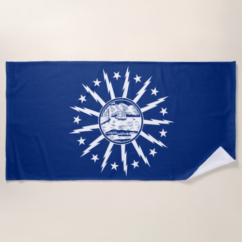 Flag of Buffalo City in New York State Beach Towel