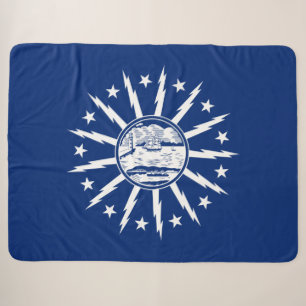 Flag of Buffalo (City in New York State) Sherpa Blanket