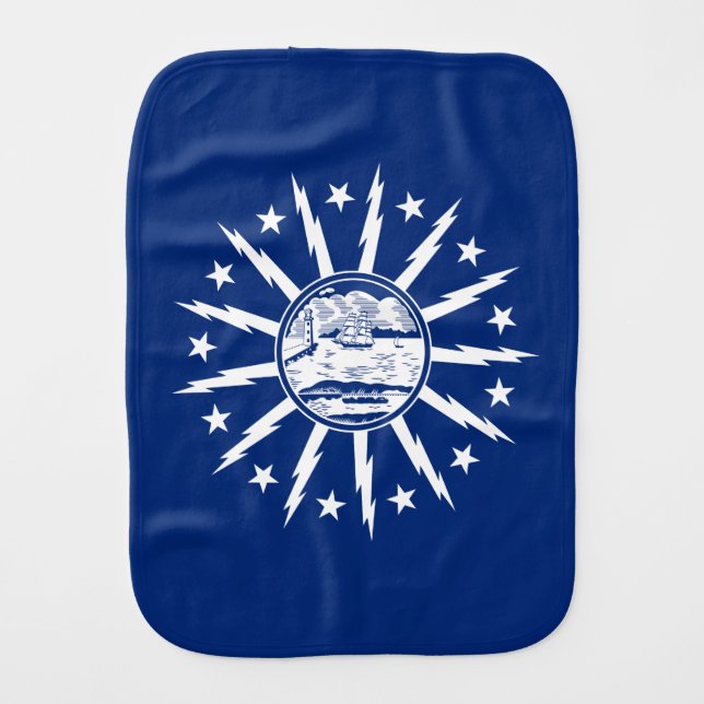 Flag of Buffalo, New York Baby Burp Cloth (Front)