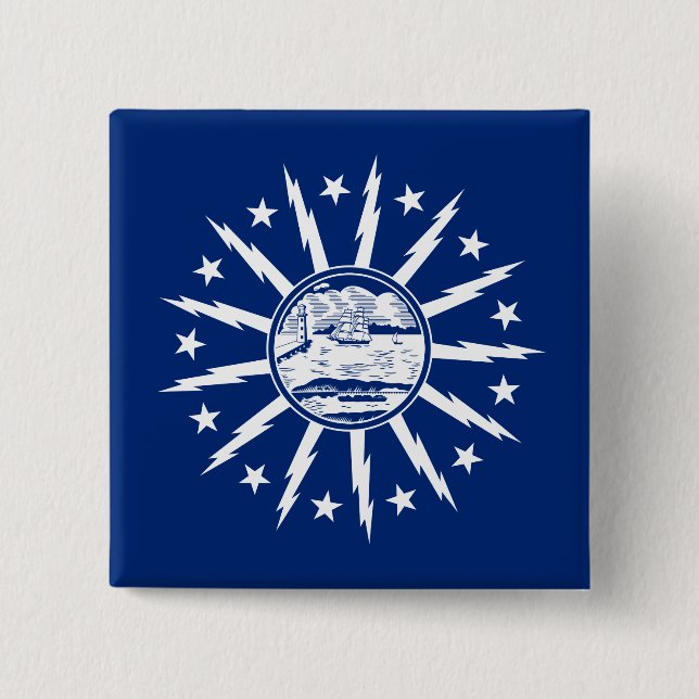 Flag of Buffalo, New York Button (Front)