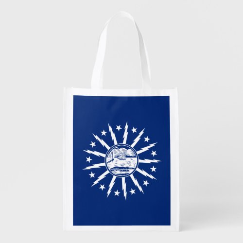 Flag of Buffalo New York Cufflinks Grocery Bag