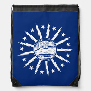 Flag of Buffalo, New York Drawstring Bag