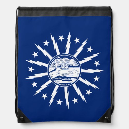 Flag of Buffalo New York Drawstring Bag