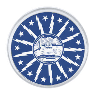 Flag of Buffalo, New York Silver Finish Lapel Pin
