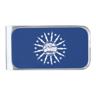 Flag of Buffalo, New York Silver Finish Money Clip