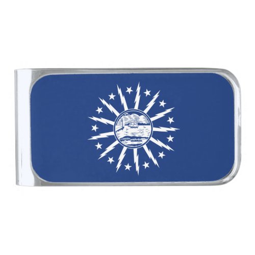 Flag of Buffalo New York Silver Finish Money Clip