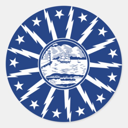 Flag of Buffalo New York Square Paper Coaster Classic Round Sticker