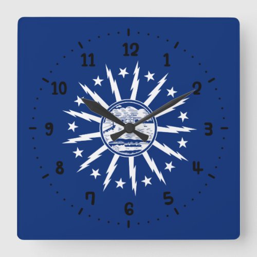 Flag of Buffalo New York Square Wall Clock