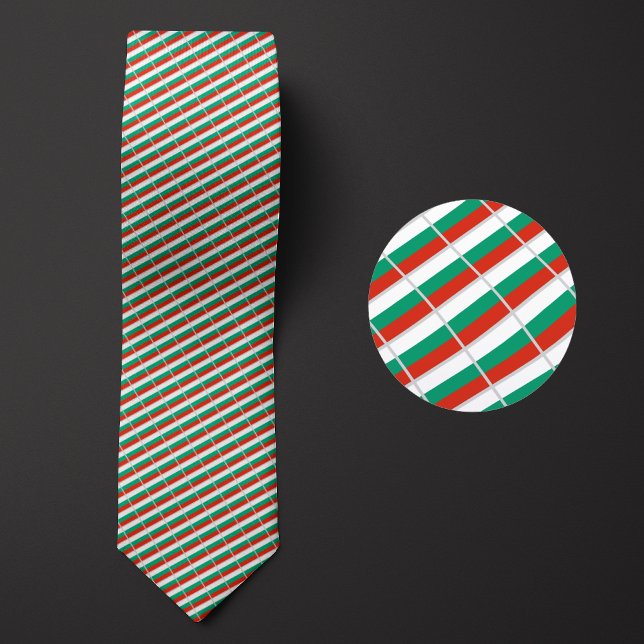 Flag of Bulgaria Pattern Neck Tie (Creator Uploaded)