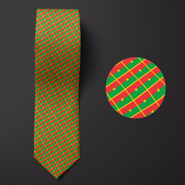 Flag of Burkina Faso Pattern Neck Tie (Creator Uploaded)