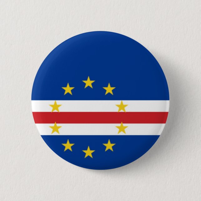 Flag of Cabo (Cape) Verde on Pin / Button Badge (Front)