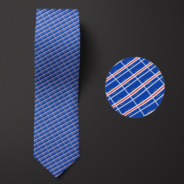 Flag of Cabo Verde Pattern Neck Tie (Creator Uploaded)