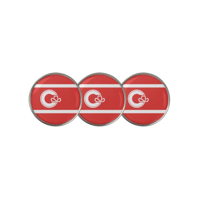 Flag of Calgary, Alberta  Golf Ball Marker (3 Up)