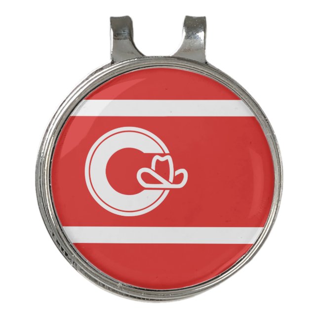 Flag of Calgary, Alberta  Golf Hat Clip (Front)
