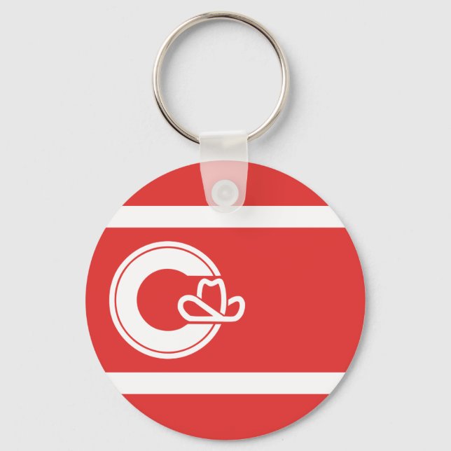 Flag of Calgary, Alberta Keychain (Front)