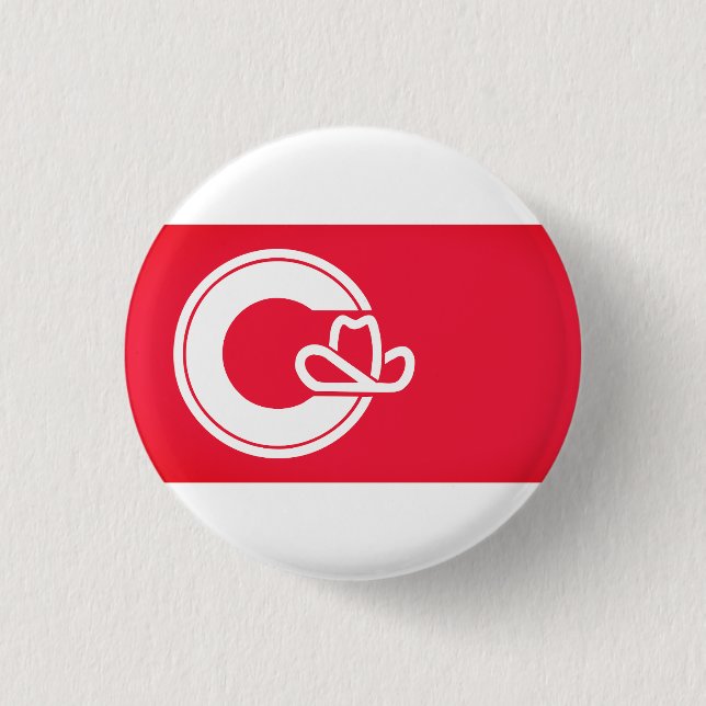 Flag of Calgary, CANADA Button (Front)