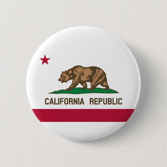 Flag Of California, California flag bottom, Button (Front)