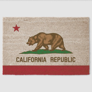 flag of california fiber doormat