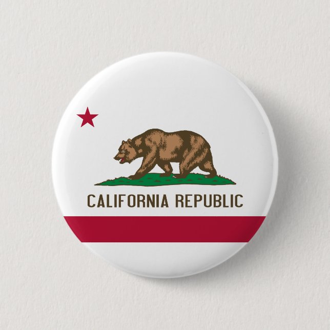 Flag of California Pinback Button (Front)