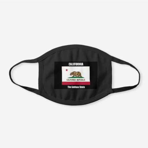 Flag of California the Golden State Black Cotton Face Mask