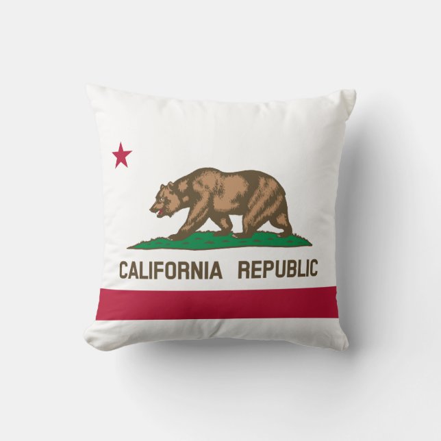 Flag of California Throw Pillow (Front)