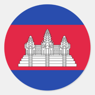 Flag of Cambodia - Cambodian Flag Classic Round Sticker