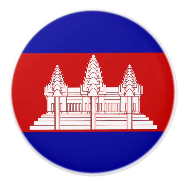 Flag of Cambodia Ceramic Knob (Front)
