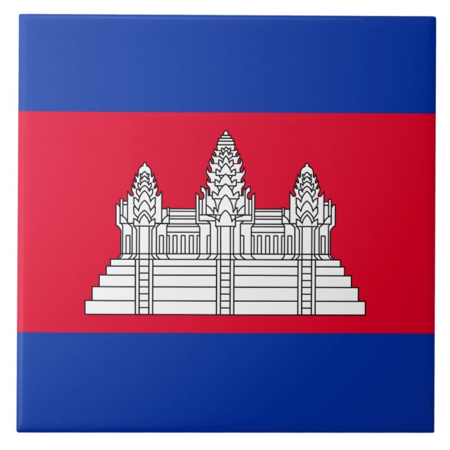 Flag of Cambodia Ceramic Tile (Front)