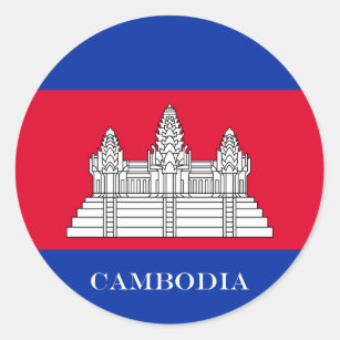 Flag of Cambodia Classic Round Sticker