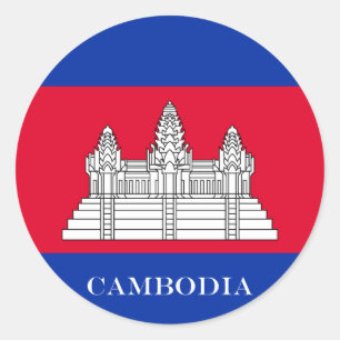 Flag of Cambodia Classic Round Sticker