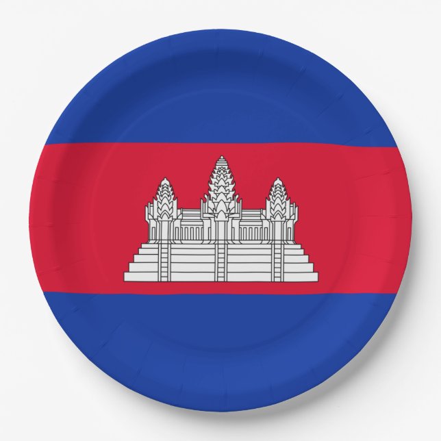 Flag of Cambodia Paper Plates (Front)