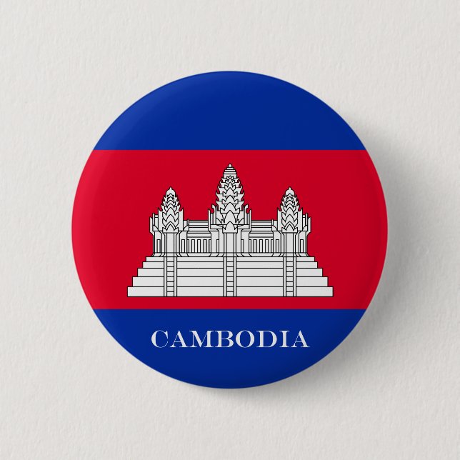 Flag of Cambodia Pinback Button (Front)