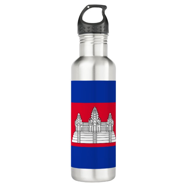 Flag of Cambodia Stainless Steel Water Bottle (Front)