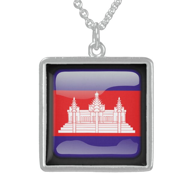Flag of Cambodia Sterling Silver Necklace (Front)