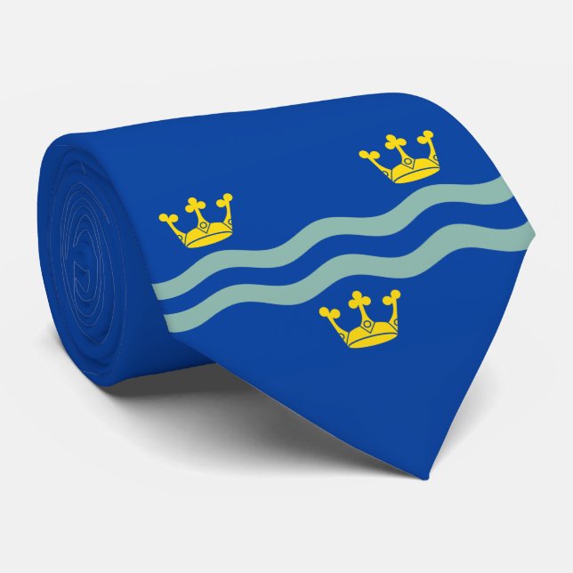 Flag of Cambridgeshire (County of England, UK) Neck Tie (Rolled)