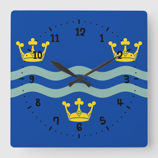Flag of Cambridgeshire Square Wall Clock (Front)
