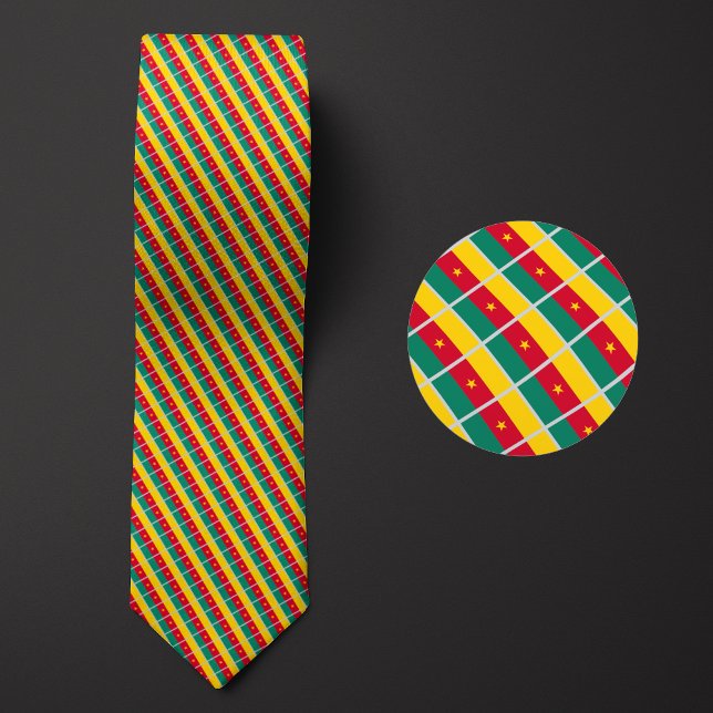 Flag of Cameroon Pattern Neck Tie (Creator Uploaded)
