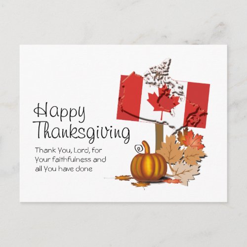 Flag of Canada  CANADIAN THANKSGIVING Postcard