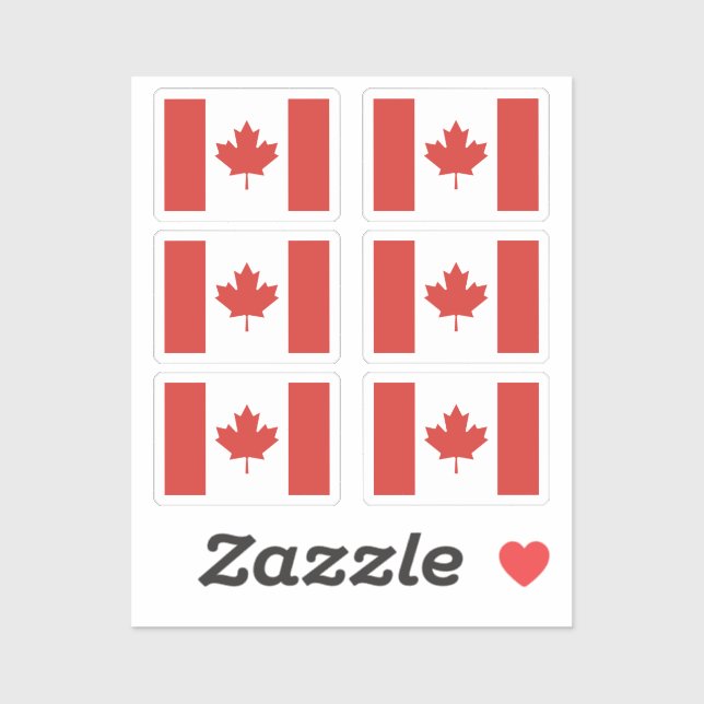 Flag of Canada Collection pack of 6 Sticker (Sheet)
