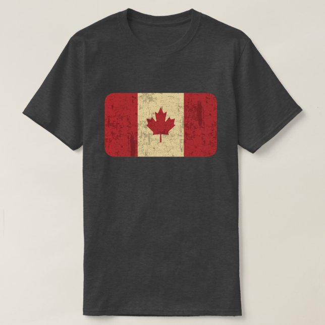 Flag of Canada Distressed T-Shirt (Design Front)