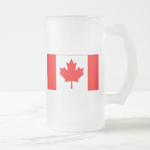 Flag of Canada Frosted Glass Beer Mug