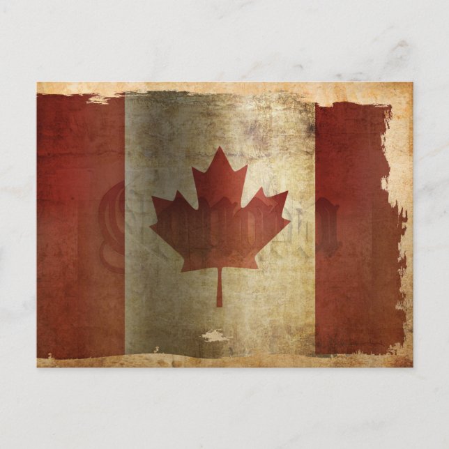 Flag of Canada / Grunge Postcard (Front)
