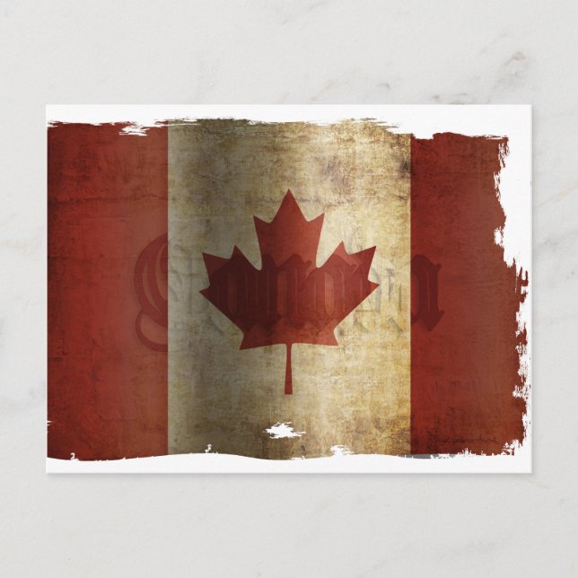 Flag of Canada / Grunge... Postcard (Front)