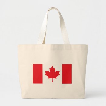 Flag Of Canada Large Tote Bag by auraclover at Zazzle