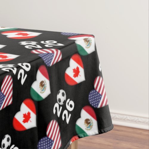 Flag of Canada Mexico USA Soccer Tournament 2026 Tablecloth