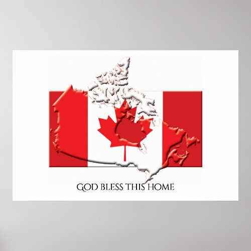 Flag of CANADA Patriotic Home Customized Text Poster