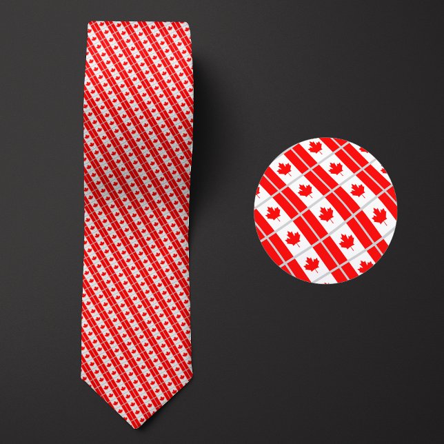 Flag of Canada Pattern Neck Tie (Creator Uploaded)