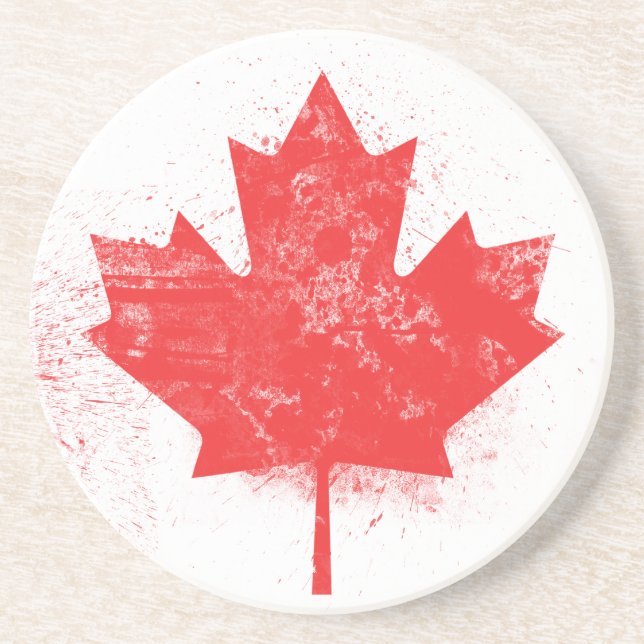 Flag of Canada Sandstone Coaster (Front)