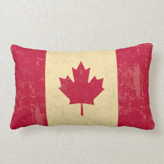 Flag of Canada Vintage Faded Lumbar Pillow